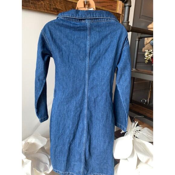 Boohoo Denim Dress Button Down Long Sleeve Jean Pockets NWT Size 6 - Picture 5 of 16